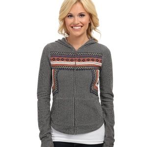 Lucky Lotus Lucky Brand Embroidered Grey Zip Up